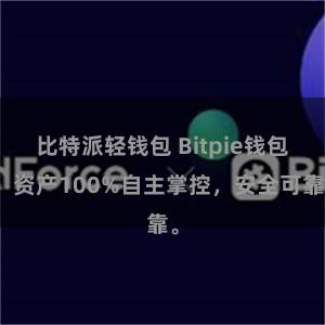 比特派轻钱包 Bitpie钱包：资产100%自主掌控，安全可靠。