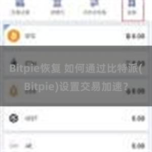 Bitpie恢复 如何通过比特派(Bitpie)设置交易加速？