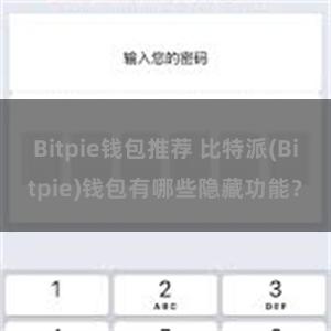 Bitpie钱包推荐 比特派(Bitpie)钱包有哪些隐藏功能？