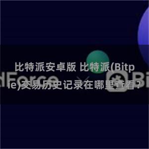 比特派安卓版 比特派(Bitpie)交易历史记录在哪里查看？