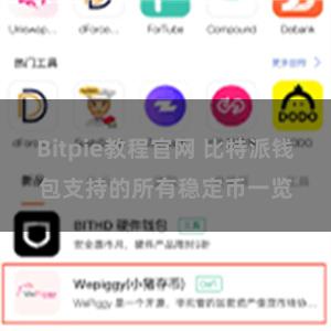 Bitpie教程官网 比特派钱包支持的所有稳定币一览